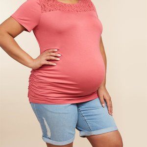 2X Secret Fit Belly Bermuda Roll Hem - Maternity